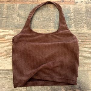 H&M brown open back tank top